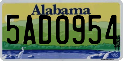 AL license plate 5AD0954