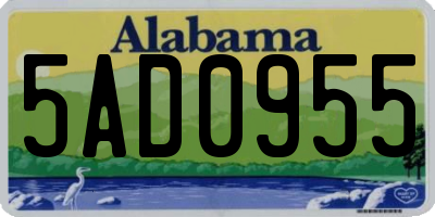 AL license plate 5AD0955