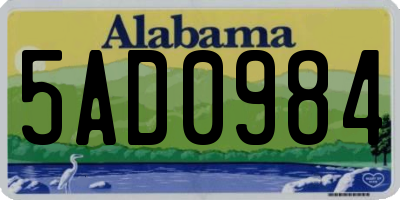 AL license plate 5AD0984