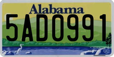 AL license plate 5AD0991