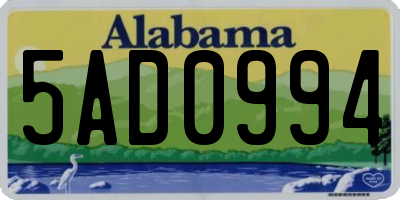 AL license plate 5AD0994