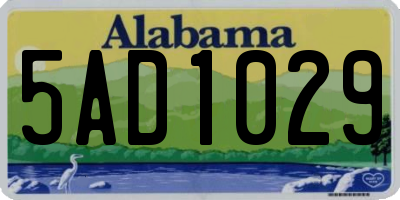 AL license plate 5AD1029