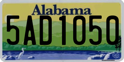 AL license plate 5AD1050