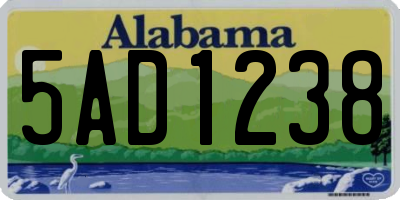 AL license plate 5AD1238