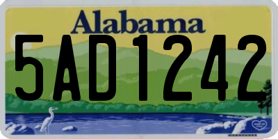 AL license plate 5AD1242