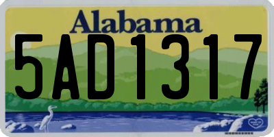 AL license plate 5AD1317