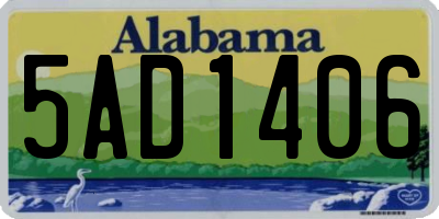 AL license plate 5AD1406