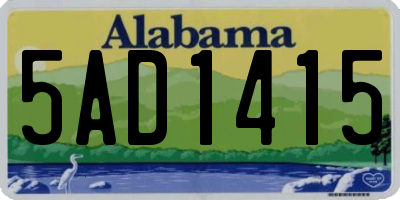 AL license plate 5AD1415