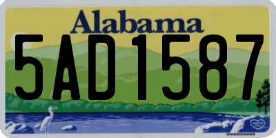 AL license plate 5AD1587