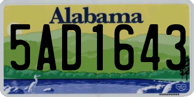 AL license plate 5AD1643