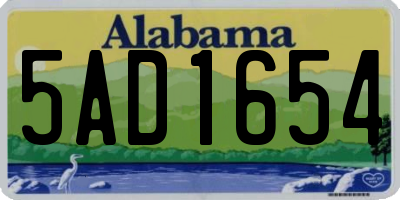 AL license plate 5AD1654