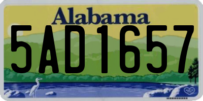 AL license plate 5AD1657