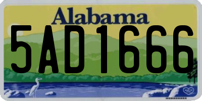 AL license plate 5AD1666
