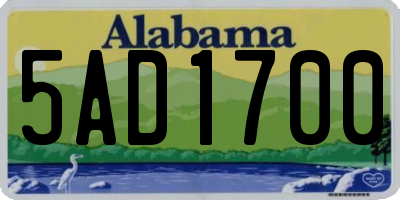 AL license plate 5AD1700