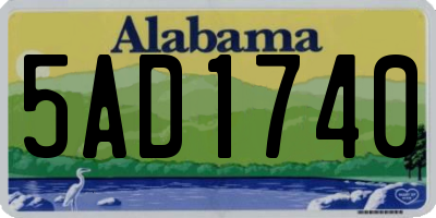 AL license plate 5AD1740