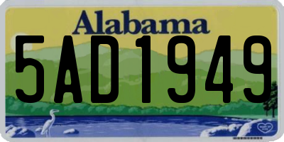 AL license plate 5AD1949