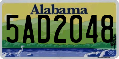 AL license plate 5AD2048