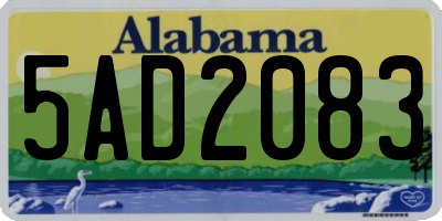 AL license plate 5AD2083