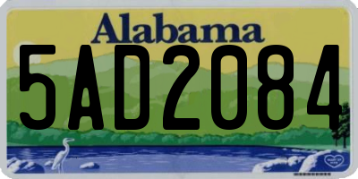 AL license plate 5AD2084