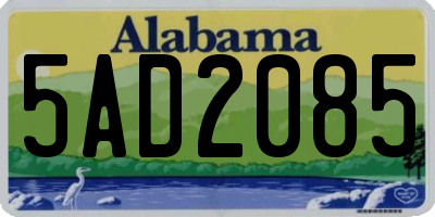 AL license plate 5AD2085