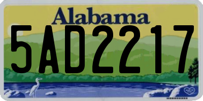 AL license plate 5AD2217