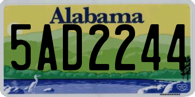 AL license plate 5AD2244