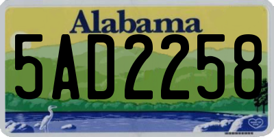 AL license plate 5AD2258