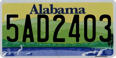 AL license plate 5AD2403