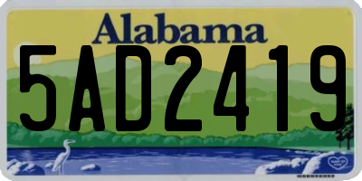 AL license plate 5AD2419