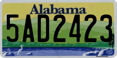 AL license plate 5AD2423