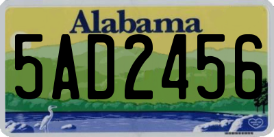 AL license plate 5AD2456