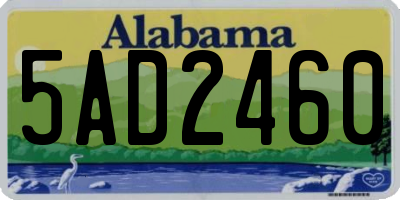 AL license plate 5AD2460