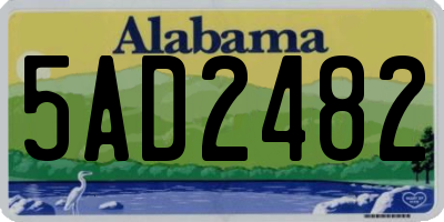 AL license plate 5AD2482