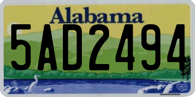 AL license plate 5AD2494
