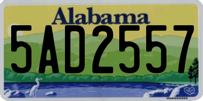 AL license plate 5AD2557