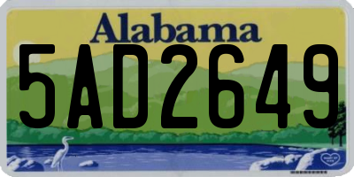 AL license plate 5AD2649