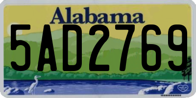 AL license plate 5AD2769