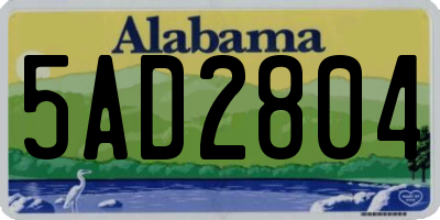 AL license plate 5AD2804