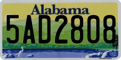 AL license plate 5AD2808