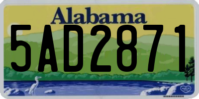 AL license plate 5AD2871