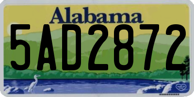 AL license plate 5AD2872