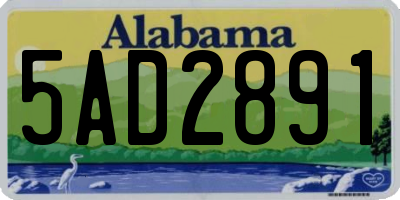 AL license plate 5AD2891