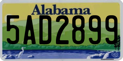 AL license plate 5AD2899
