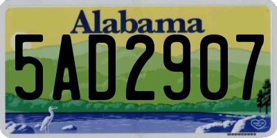 AL license plate 5AD2907