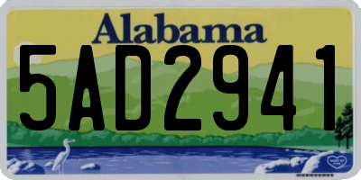 AL license plate 5AD2941