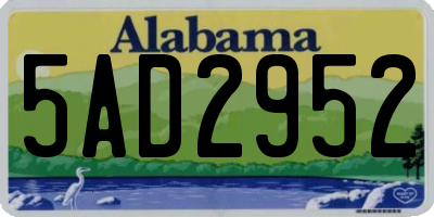AL license plate 5AD2952