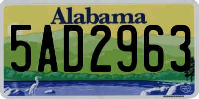 AL license plate 5AD2963