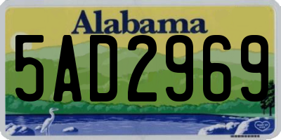 AL license plate 5AD2969