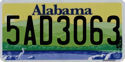 AL license plate 5AD3063