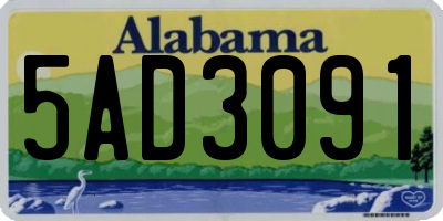 AL license plate 5AD3091